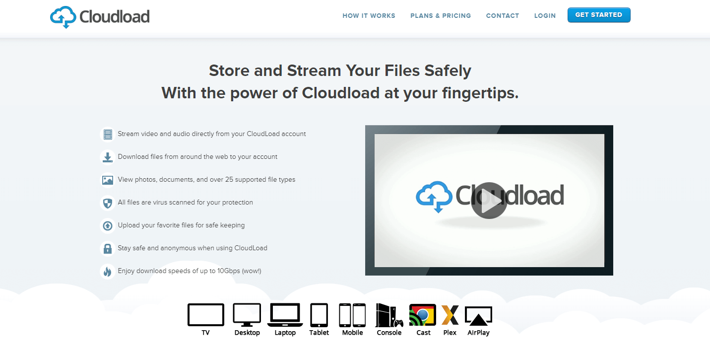 Cloudload Landing page