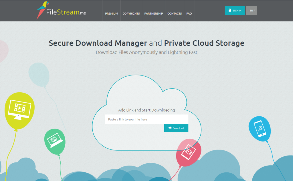 Filestream landing page