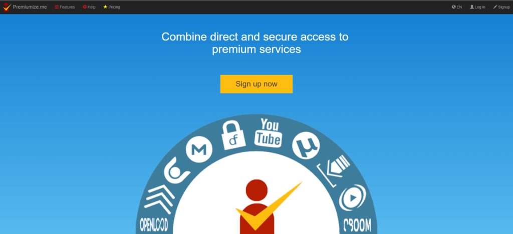 Premiumize landing page