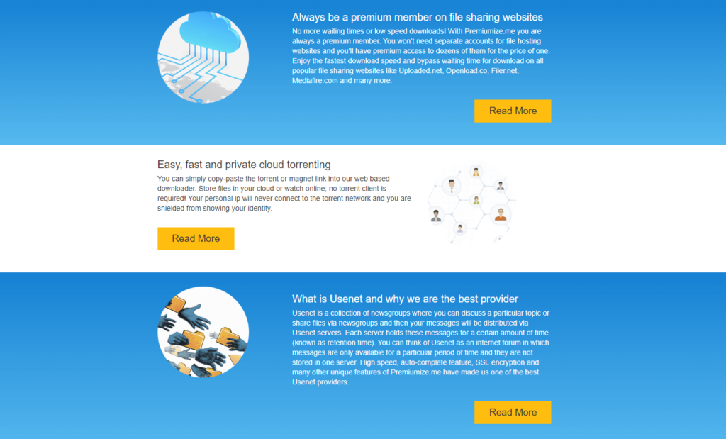 Usenet, Filehosting and torrents